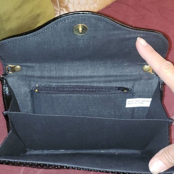 VNTG Evening Black Metal Mesh Crossbody Purse - Picture 5 of 8